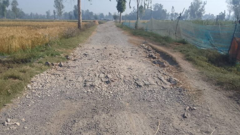 घटिया निर्माण सामग्री से बन रहे मार्ग बनने के साथ ही हो लहे जर्जर