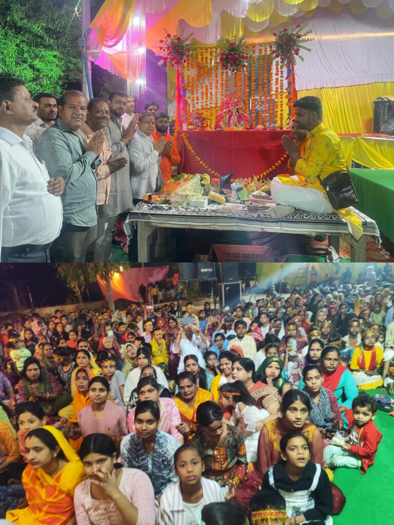 माँ भगवती के भव्य जागरण का डॉ विवेक वर्मा ने द्वीप प्रज्ज्वलित कर किया शुभारंभ