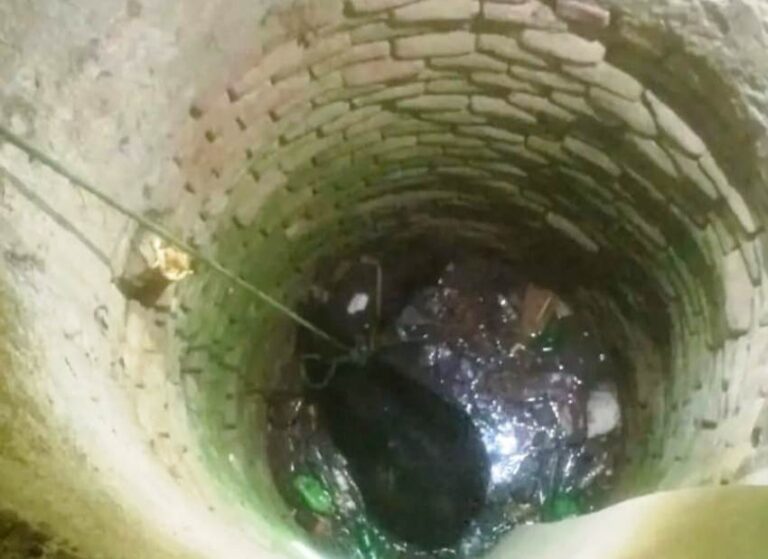 कुएं में गिरी गाय को पुलिस और फायर टीम ने सकुशल निकाला
